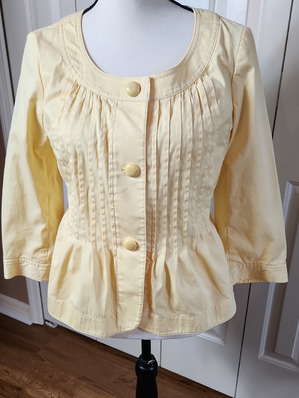 Talbots Pale Yellow Button-Front Jacket, Size 6